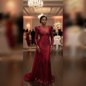 NWOT Red Sequin & Tulle Gown - Perfect for Gala, Prom, Wedding Guest!